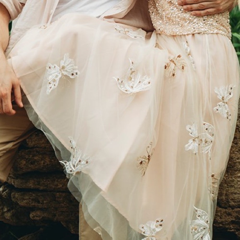 Embellished Tulle Midiskirt